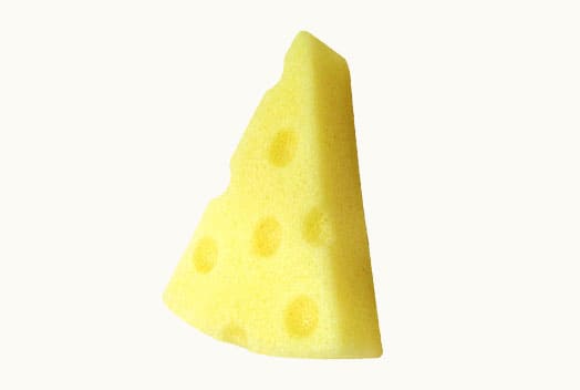 Yellow cheese block cleaning sponge