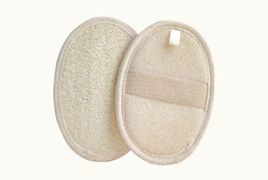 Natural Loofah Exfoliating Bath Pad with Grip Strap