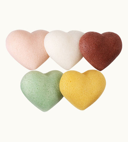 Heart shaped konjac sponge