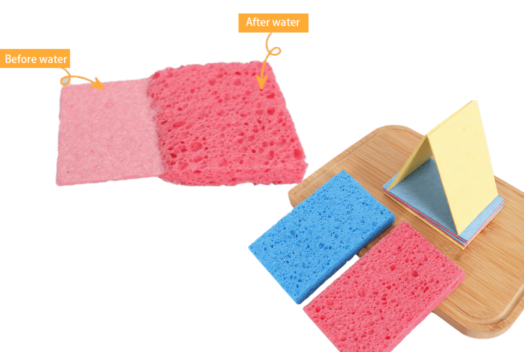 Square Compressed Wood Pulp Cellulose Cleaning Sponge Sheet