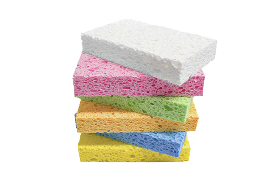 Wood pulp block sponge